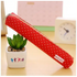 Classic Simple Candy Color Slim Canvas Pencil Pouch Pencil Bag For School Office Dot Printed Students Pencil Case - Red