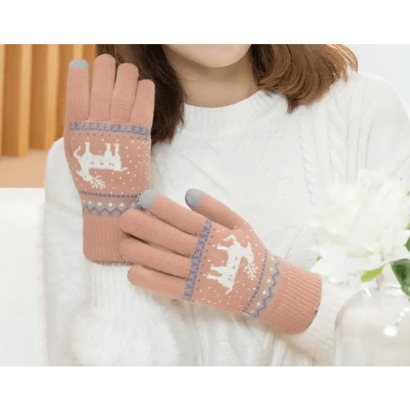 Colorful Christmas Deer Printed Warm Autumn Winter Comfortable Gloves For Men Women Cute Unisex Stylish Design Soft Full Finger Gloves - STEVVEX Fashion - 717, animal theme gloves, autumn gloves, christmas deer gloves, christmas gloves, classic colorful gloves, comfortable gloves, cute gloves, full finger gloves, gloves, gloves for autumn, gloves for men women, gloves for winter, soft gloves, thick gloves, unisex gloves, warm gloves, windproof gloves, winter gloves - Stevvex.com