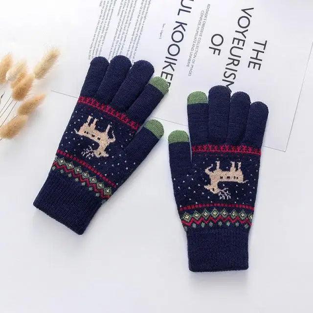 Colorful Christmas Deer Printed Warm Autumn Winter Comfortable Gloves For Men Women Cute Unisex Stylish Design Soft Full Finger Gloves - STEVVEX Fashion - 717, animal theme gloves, autumn gloves, christmas deer gloves, christmas gloves, classic colorful gloves, comfortable gloves, cute gloves, full finger gloves, gloves, gloves for autumn, gloves for men women, gloves for winter, soft gloves, thick gloves, unisex gloves, warm gloves, windproof gloves, winter gloves - Stevvex.com