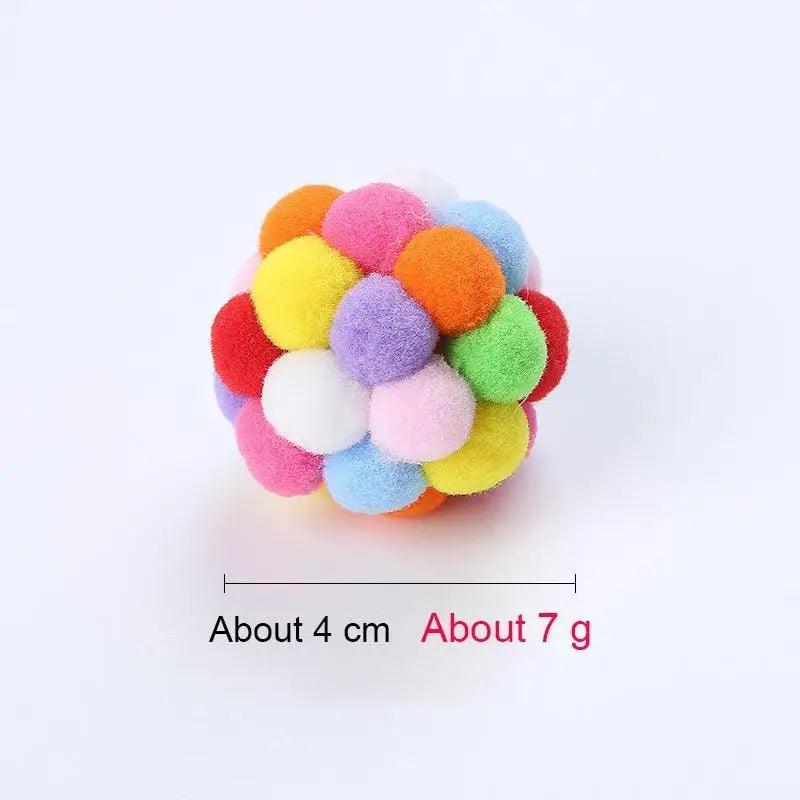 Colorful Handmade Ball For Cats Interactive Fluffy Ball For Kittens Soft Toys For Pets Excellent Gift For Cat Lovers