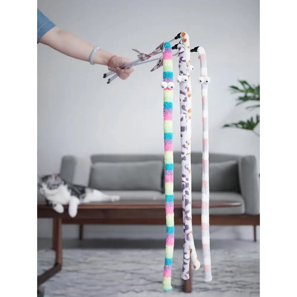 Colorful Rod Wand Feather Teaser Exerciser For Cats Soft Funny Interactive Toy For Pets Cute Cat Accessories - STEVVEX Pet - 727, cat accessories, cats toys, colorful cat toys, colorful rod toy for cat, colorful wands, creative toys for cat, creative toys for pets, cute pet accessories, cute pet toys, feather toy, funny pet toys, funny toys, interactive pet toys, interactive toys, pet accessories, pet feather toy, pet toy, pet toys, pets toys, teaser wand for cats, toys for cat, toys for pets - Stevvex.com