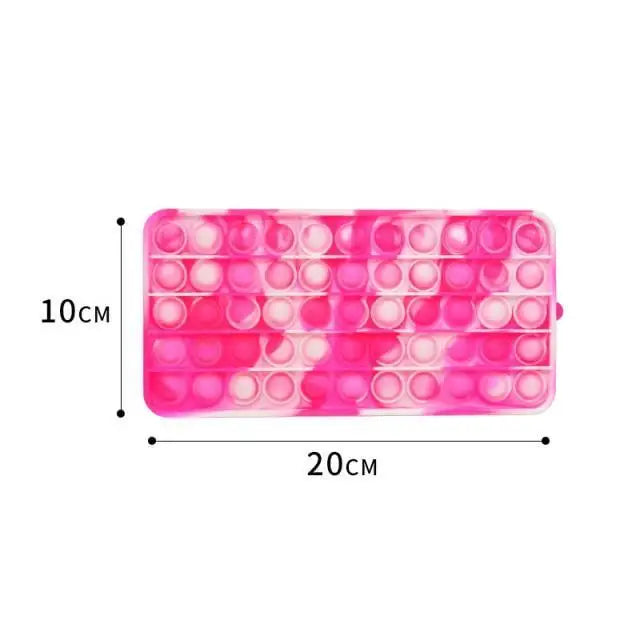 Colorful Stress Relief Squeeze Anti Stress Pop It Soft Pencil Case For Students Rainbow Color School Case - 17