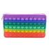 Colorful Stress Relief Squeeze Anti Stress Pop It Soft Pencil Case For Students Rainbow Color School Case