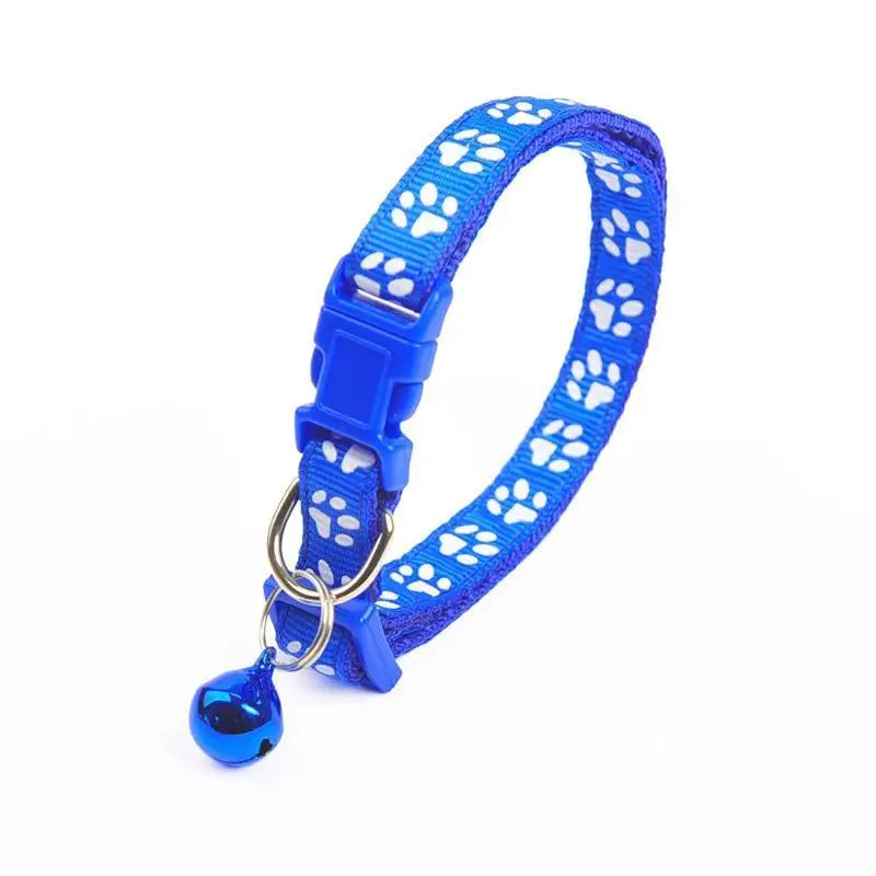 Colorful Super Soft Nylon Pet Adjustable Collars Cute Print Collar Stylish Footprint Pets Necklace Collars For Dogs