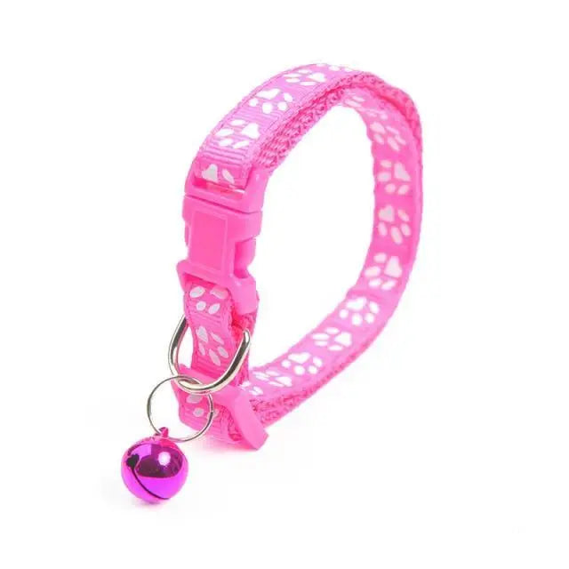 Colorful Super Soft Nylon Pet Adjustable Collars Cute Print Collar Stylish Footprint Pets Necklace Collars For Dogs