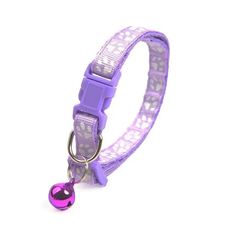 Colorful Super Soft Nylon Pet Adjustable Collars Cute Print Collar Stylish Footprint Pets Necklace Collars For Dogs