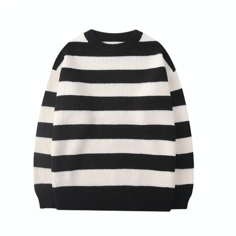 Comfortable Autumn Winter Knitted Striped Sweater Women Casual Oversized Pullovers Sweaters Loose Warm Jumper