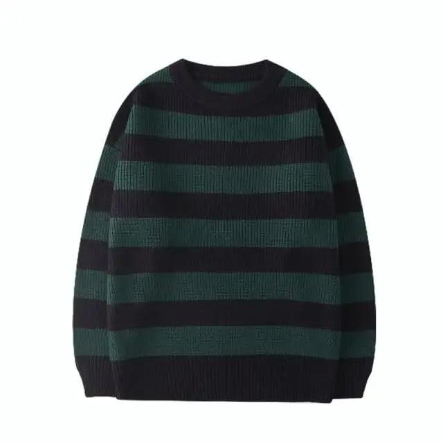 Comfortable Autumn Winter Knitted Striped Sweater Women Casual Oversized Pullovers Sweaters Loose Warm Jumper