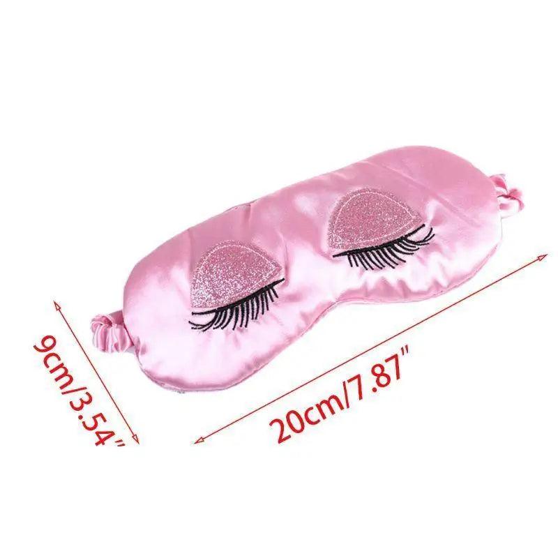 Comfortable Pink Silk Elegant Sleeping Mask Long Eyelash Sleeping Eye Mask Soft Sleeping Mask With Elastic Strap