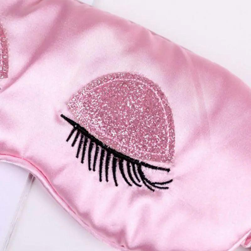 Comfortable Pink Silk Elegant Sleeping Mask Long Eyelash Sleeping Eye Mask Soft Sleeping Mask With Elastic Strap