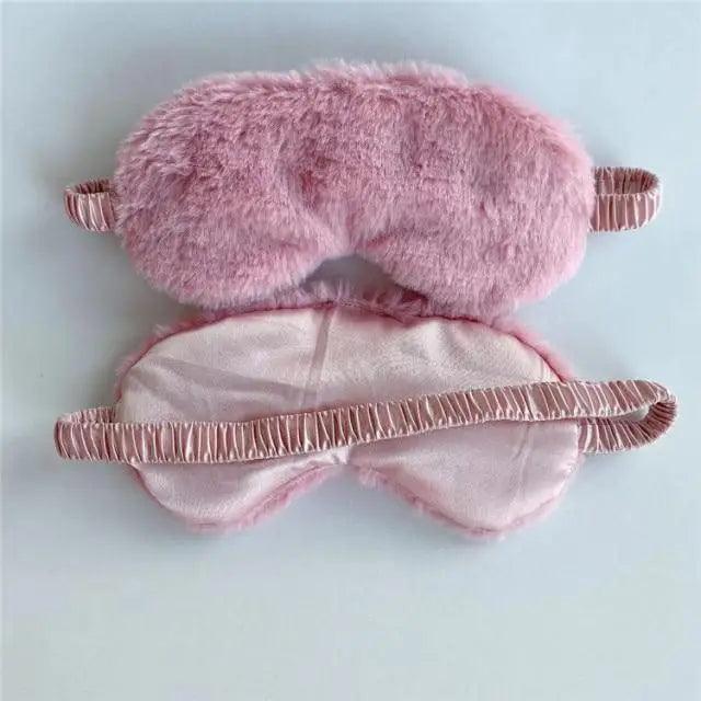 Comfortable Soft Plush Sleep Eye Mask Sleeping Masks Night Eyeshade Women Traveling Eye Patch Cute Design Cozy Fluffy