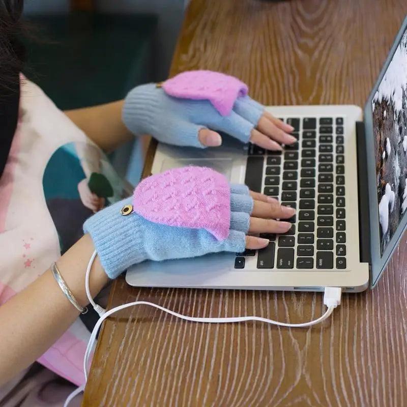 Comfortable Warm USB Heating Winter Gloves Hand Warmers Fingerless Mittens Hand Laptop Half Electric Heating Gloves Soft Hands Warmer - STEVVEX Gadgets - cute gloves, fingerless gloves, gloves, hand warmers, heating gloves, laptop gloves, mittens, soft gloves, usb gloves, usb gloves for winter, usb heating gloves, warm gloves, warm heating gloves, warm laptop gloves, warm winter gloves, winter gloves - Stevvex.com