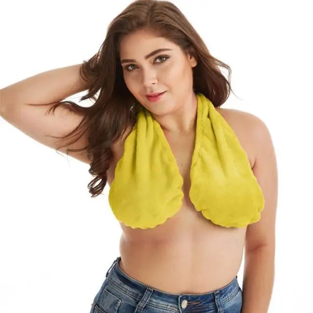 Comfortable Women Towel Bra Chest Hanging Neck Wrapped Big Bra Breastfeeding Lightweight Ladies Towel Bra - STEVVEX Beauty - 728, bath towel bra, big bra, bra, bra for women, Breastfeeding bra, chest hanging bra, colorful bra, comfortable bra, neck bra, soft bra, towel bra, women bra - Stevvex.com