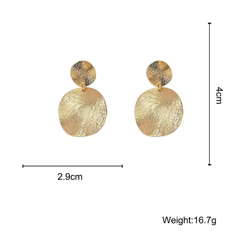 Contemporary Fashionable Round Drop Female Earrings Vintage Style Geometric Pendant Earrings for Women And Girls