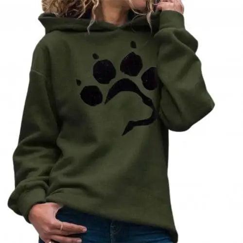 Cool 2021 Casual Sweatshirts Autumn Winter Crop Hoodie Women Dog Paw Print Hoodie Long Sleeve Pullover Hooded Sweatshirt Green - Treko - Cool Fashion, Cool Hoodies, Hoodies, Hoodies And Pants, Hoodies Sweatshirts, Jacket Hoodies, Loose Hoodies, Luxury Hoodies, Modern Hoodies, Multi Pockets Hoodies.  2021 dress, New Hoodies, New Sweatshirt, Stylish Hoodies, Sweatshirt, Women hoodie, Zipper Hooded- Stevvex.com