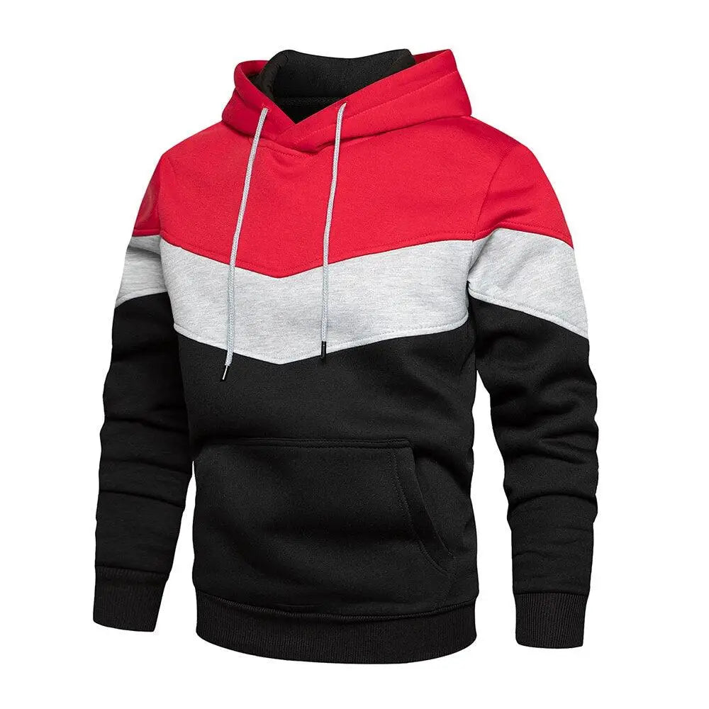 Cool Men's Patchwork Hooded Sweatshirt Hoodies Sport Clothing Casual Loose Fleece Warm Streetwear Modern Male Fashion Autumn Winter Outwear - Treko - autumn sweatshirt, autumn winter sweatshirt, casual clothing, hooded sweatshirt, man clothing, man fashion, man hoodie, Man sweatshirt, modern male fashion, sport hoodie, sport sweatshirt, warm streetewar, winter hoodie, winter sweatshirt- Stevvex.com