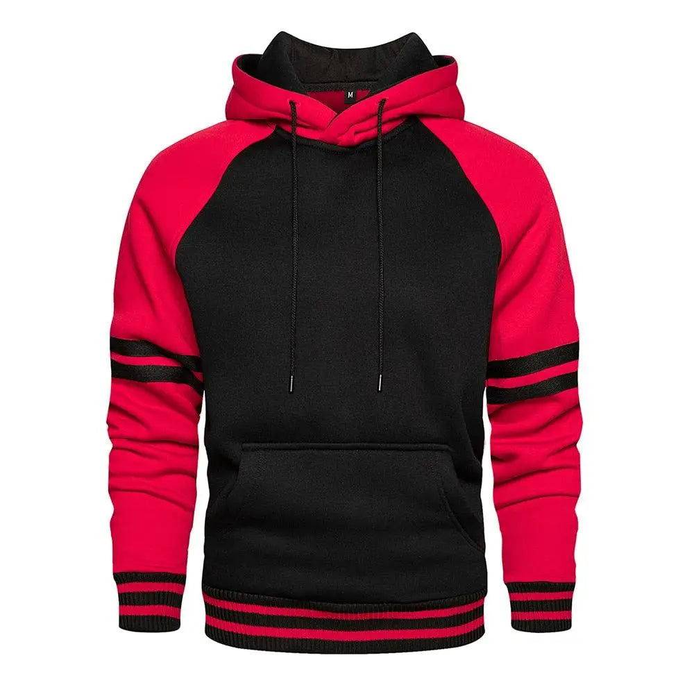 Cool Men's Patchwork Hooded Sweatshirt Hoodies Sport Clothing Casual Loose Fleece Warm Streetwear Modern Male Fashion Autumn Winter Outwear - Treko - autumn sweatshirt, autumn winter sweatshirt, casual clothing, hooded sweatshirt, man clothing, man fashion, man hoodie, Man sweatshirt, modern male fashion, sport hoodie, sport sweatshirt, warm streetewar, winter hoodie, winter sweatshirt- Stevvex.com