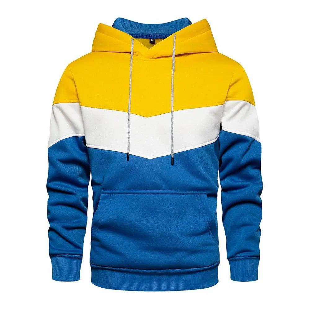 Cool Men's Patchwork Hooded Sweatshirt Hoodies Sport Clothing Casual Loose Fleece Warm Streetwear Modern Male Fashion Autumn Winter Outwear - Treko - autumn sweatshirt, autumn winter sweatshirt, casual clothing, hooded sweatshirt, man clothing, man fashion, man hoodie, Man sweatshirt, modern male fashion, sport hoodie, sport sweatshirt, warm streetewar, winter hoodie, winter sweatshirt- Stevvex.com