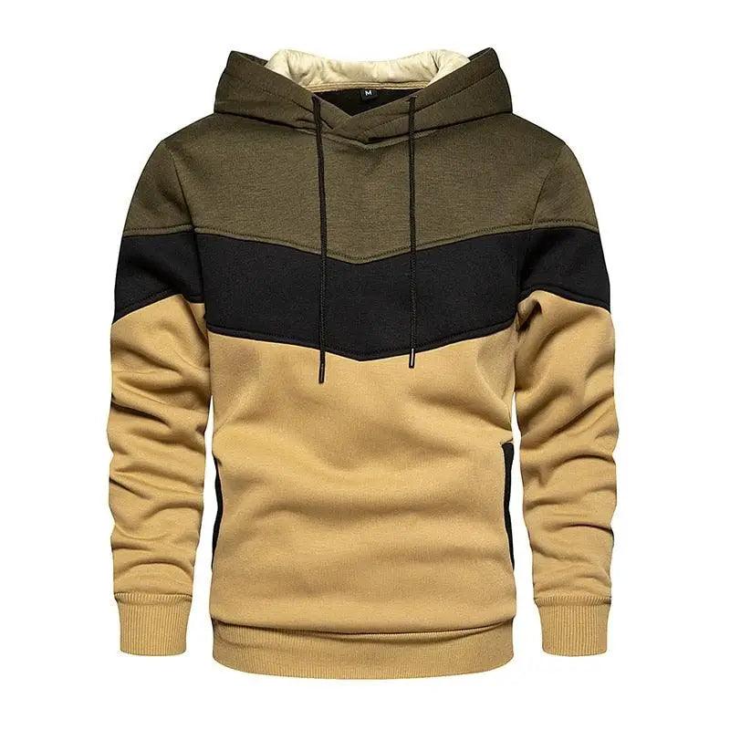 Cool Men's Patchwork Hooded Sweatshirt Hoodies Sport Clothing Casual Loose Fleece Warm Streetwear Modern Male Fashion Autumn Winter Outwear - Treko - autumn sweatshirt, autumn winter sweatshirt, casual clothing, hooded sweatshirt, man clothing, man fashion, man hoodie, Man sweatshirt, modern male fashion, sport hoodie, sport sweatshirt, warm streetewar, winter hoodie, winter sweatshirt- Stevvex.com