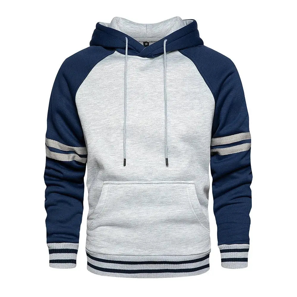 Cool Men's Patchwork Hooded Sweatshirt Hoodies Sport Clothing Casual Loose Fleece Warm Streetwear Modern Male Fashion Autumn Winter Outwear - Treko - autumn sweatshirt, autumn winter sweatshirt, casual clothing, hooded sweatshirt, man clothing, man fashion, man hoodie, Man sweatshirt, modern male fashion, sport hoodie, sport sweatshirt, warm streetewar, winter hoodie, winter sweatshirt- Stevvex.com