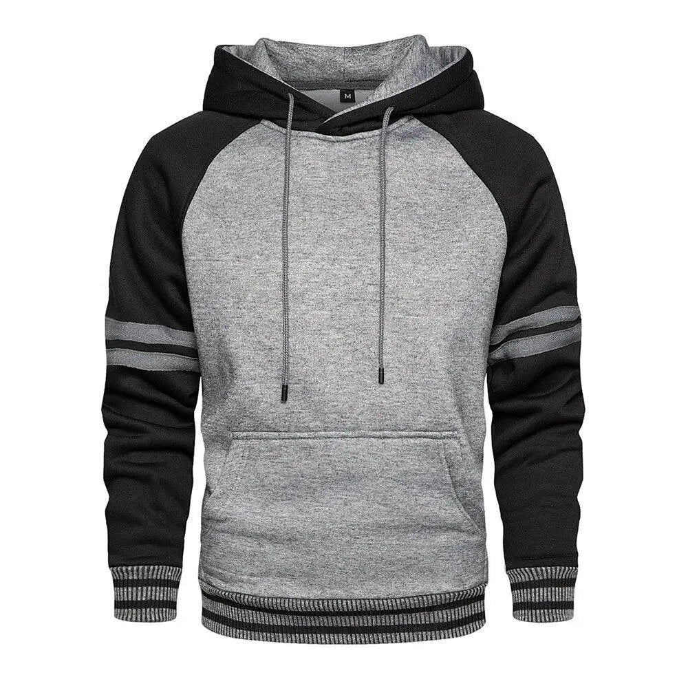 Cool Men's Patchwork Hooded Sweatshirt Hoodies Sport Clothing Casual Loose Fleece Warm Streetwear Modern Male Fashion Autumn Winter Outwear - Treko - autumn sweatshirt, autumn winter sweatshirt, casual clothing, hooded sweatshirt, man clothing, man fashion, man hoodie, Man sweatshirt, modern male fashion, sport hoodie, sport sweatshirt, warm streetewar, winter hoodie, winter sweatshirt- Stevvex.com