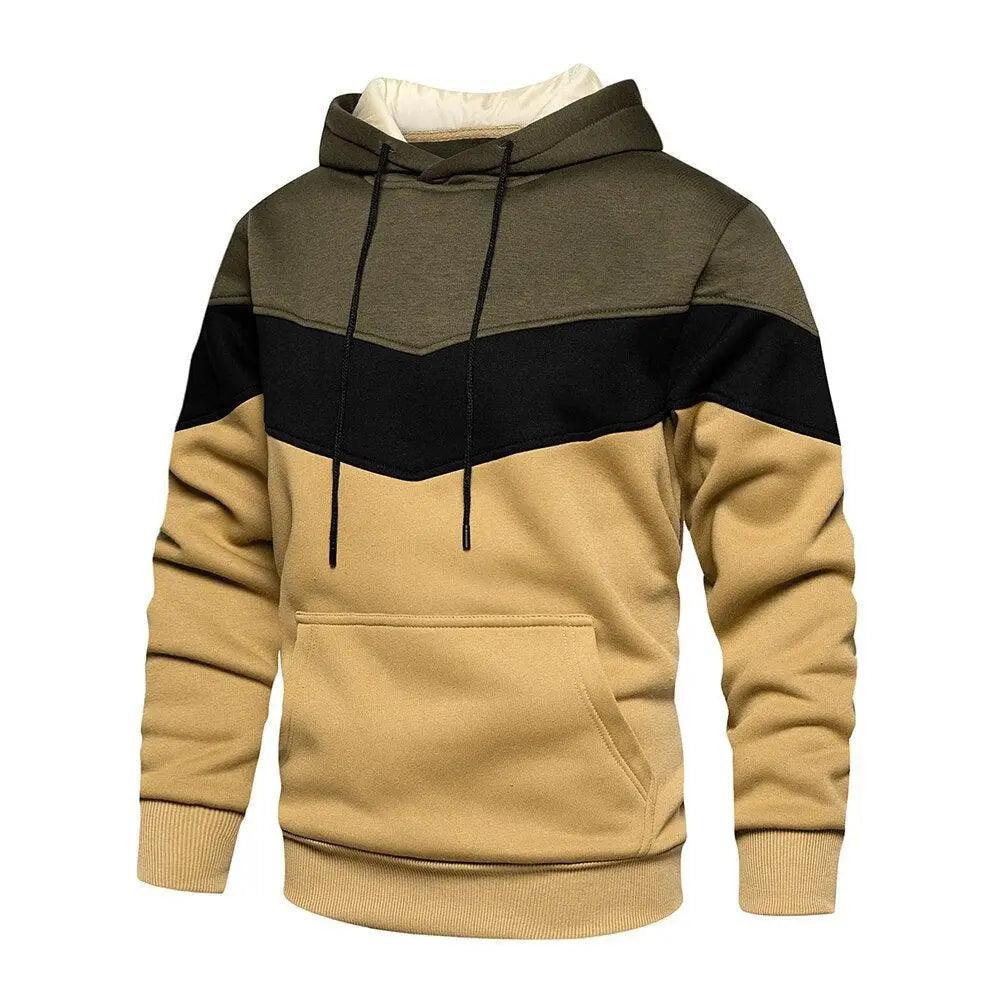 Cool Men's Patchwork Hooded Sweatshirt Hoodies Sport Clothing Casual Loose Fleece Warm Streetwear Modern Male Fashion Autumn Winter Outwear - Treko - autumn sweatshirt, autumn winter sweatshirt, casual clothing, hooded sweatshirt, man clothing, man fashion, man hoodie, Man sweatshirt, modern male fashion, sport hoodie, sport sweatshirt, warm streetewar, winter hoodie, winter sweatshirt- Stevvex.com