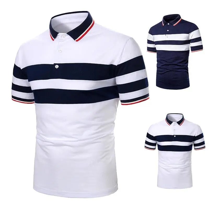 Cool Polo Men Shirt Nice Short Sleeve Polo Shirt Contrast More Color Polo New Clothing Summer Streetwear Casual Fashion