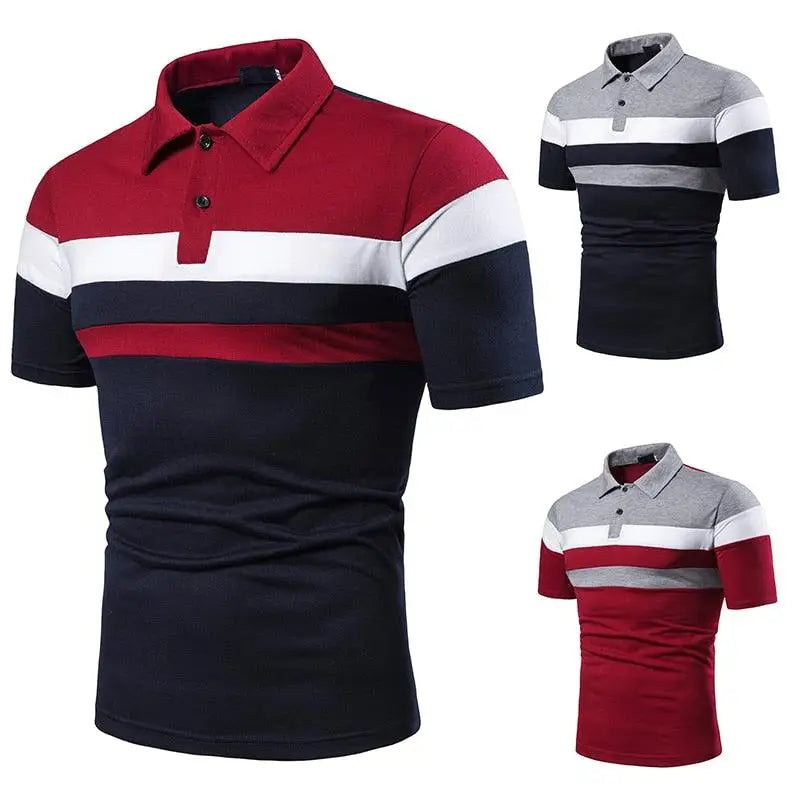 Cool Polo Men Shirt Nice Short Sleeve Polo Shirt Contrast More Color Polo New Clothing Summer Streetwear Casual Fashion