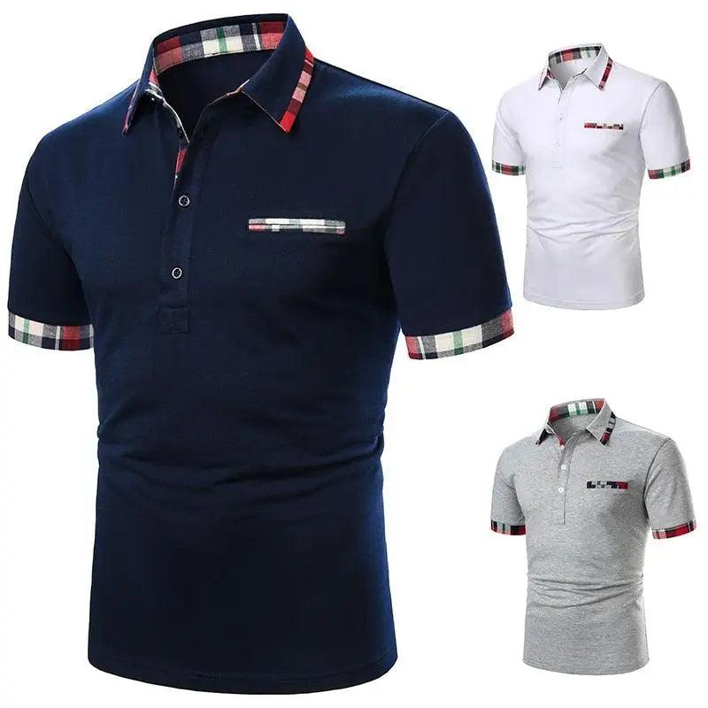 Cool Polo Men Shirt Nice Short Sleeve Polo Shirt Contrast More Color Polo New Clothing Summer Streetwear Casual Fashion