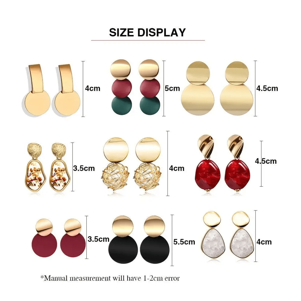 Copy of New Dazzling Small Disk Colourful Earrings For Women And Girls Acrylic Geometric Red Dangle Fashionable Unique