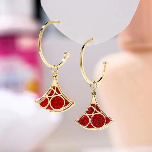 Copy of Trendy Exquisite Metal Dangle Drop Earrings for Women And Girl Fashionable Round And Long Earrings Female