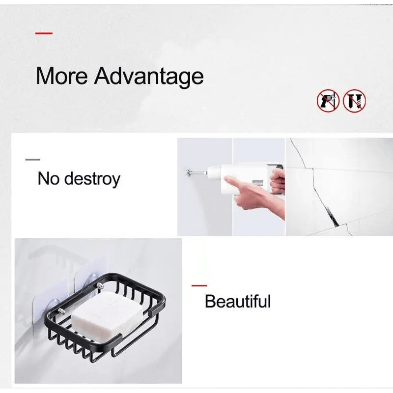 Creative Drill Free Soap Dish Holder Wall Mounted Storage Rack Toilet Soap Box Sponge Dish Bathroom Accessories Soap