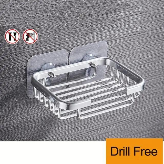 Creative Drill Free Soap Dish Holder Wall Mounted Storage Rack Toilet Soap Box Sponge Dish Bathroom Accessories Soap