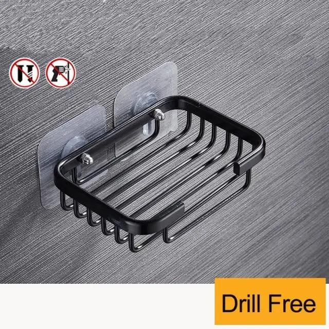 Creative Drill Free Soap Dish Holder Wall Mounted Storage Rack Toilet Soap Box Sponge Dish Bathroom Accessories Soap