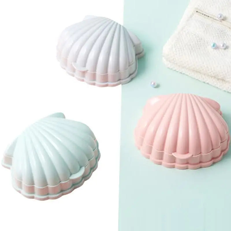 Creative Portable Shell Shape Soap Box Bathroom Drain Soap Holder Travel Soap Protect Case Bathroom Accessories Soap