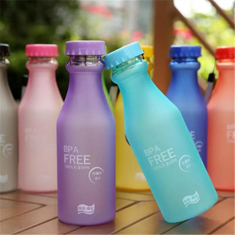 Cute 550ML Candy Color Free Water Bottles Leak - proof Drinking Cup Kettle Outdoor Sports Water Bottle for Travel