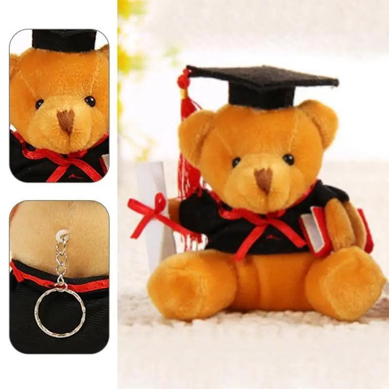 Cute And Charming 9cm Lovely Bear Plush Doll with Graduation Outfit Realistic Stuffed Baby Doll Teddy Plush Toy