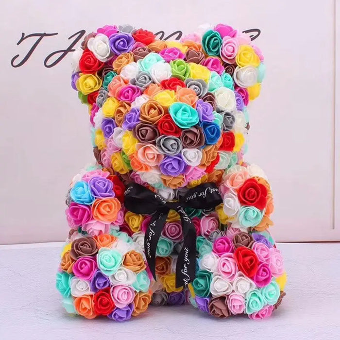 Cute artificial rose flower teddy bears gift box for home decor - Christmas Valentine's Day wedding day presents - ALLURELATION GIFTS - 580, anniversary gifts, Best Gift Item, Birthday gifts, Christmas Gifts, cute gifts, gifts, Gifts for girlfriends, gifts for girls, gifts for loved ones, Gifts for wife, gifts for women, Home decoration teddy bears, Rose Teddy Bear, Teddy Bear, Teddy Bear Gift, Thanksgiving gifts, Valentine Gifts, wedding gifts - Stevvex.com