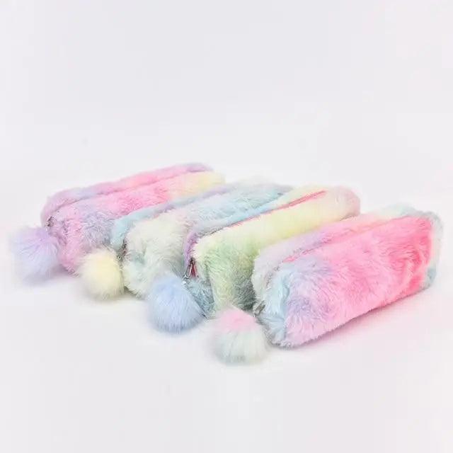 Cute Candy Color Creative Plush Students Pencil Case Soft Stationery Large Capacity Pouch For Girls - STIL8795SPOIO