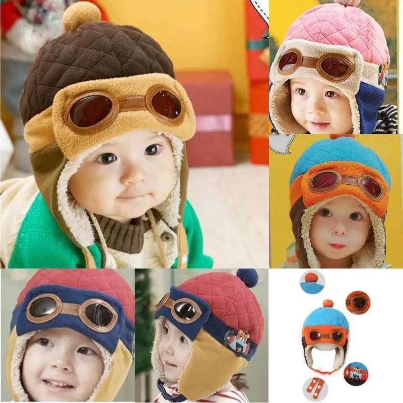 Cute Cartoon Winter Warm Baby Earflap Full Cover Beanies Classic Fur Soft Baby Hats For Girls And Boys Winter Beanies