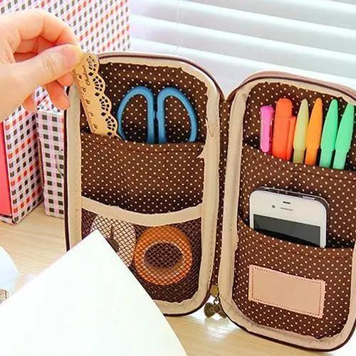 Cute Doll Pattern Pencil Case For Girls Colorful Pen Holder Case For Students Elegant Style School Accessories Pencil