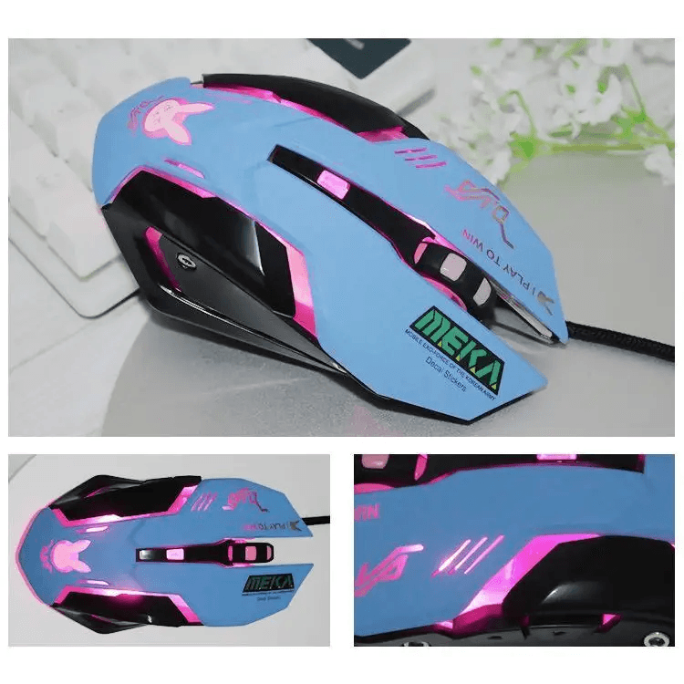 Cute Gaming USB Wired Mouse Girls Pink Computer Professional 2400 DPI Mouse Colorful Silent Mouse For PC - STIL8758YTRYJ