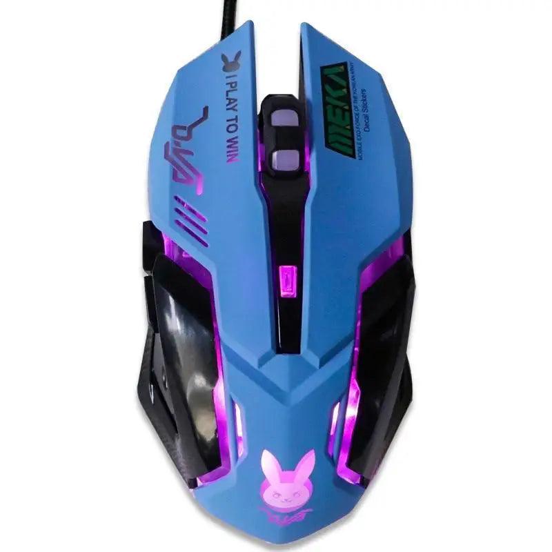 Cute Gaming USB Wired Mouse Girls Pink Computer Professional 2400 DPI Mouse Colorful Silent Mouse For PC - STIL8758YTRYJ