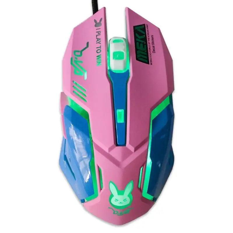 Cute Gaming USB Wired Mouse Girls Pink Computer Professional 2400 DPI Mouse Colorful Silent Mouse For PC - STIL8758YTRYJ