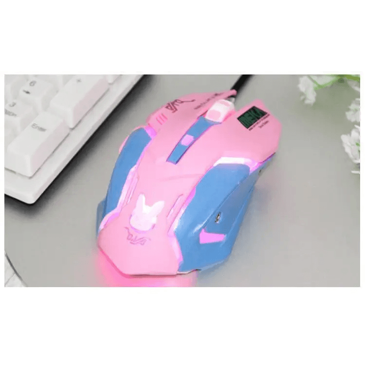 Cute Gaming USB Wired Mouse Girls Pink Computer Professional 2400 DPI Mouse Colorful Silent Mouse For PC - STIL8758YTRYJ