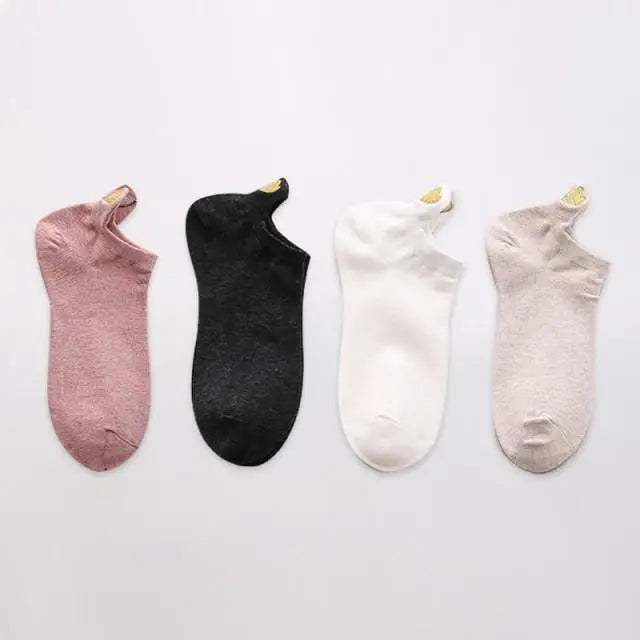 Cute Heart Design 4 Pairs Socks For Women Fashion Spring Cotton Modern Girls Casual Outdoor Socks For Women - 11