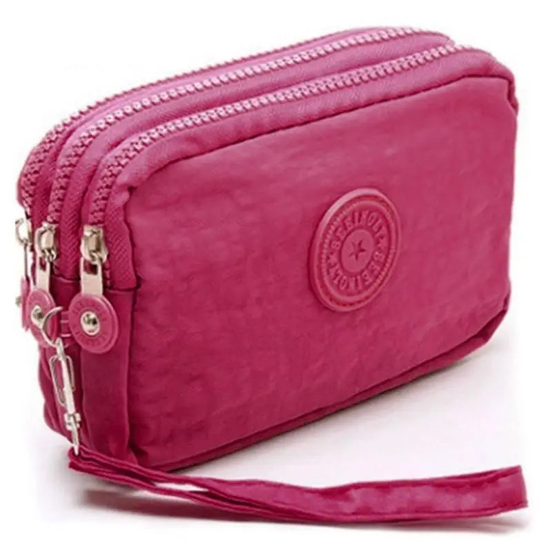 Cute Pink Leather Woman Wallet Fashion Stylish Zipper Mini Bag For Women Short Simple Wallets - STIL3569VBILU