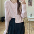 Cute Short Sweater Women V - Neck Knitted Cardigan Fashionable Single Breasted Women Elasticity Cropped Cardigan