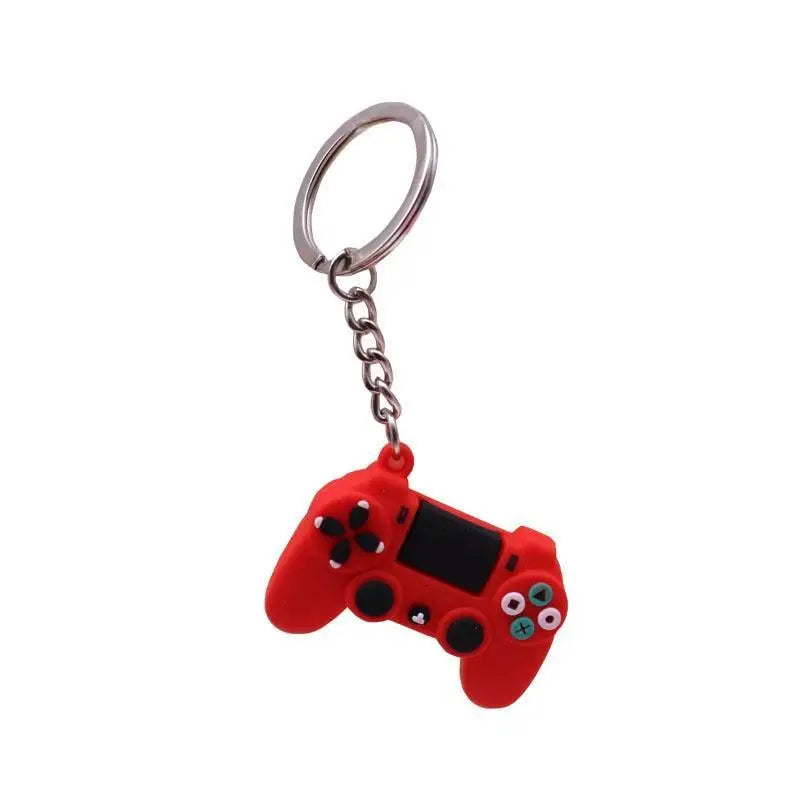 Cute Simple Video Game Joystick Machine Handle Keychain for Boyfriend - Couple Key Holder Trinket Gift - red