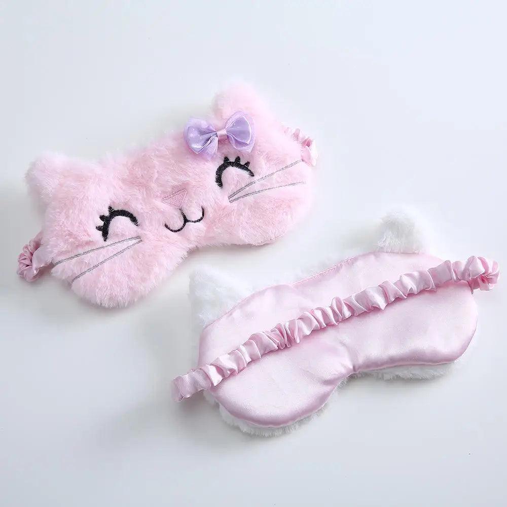 Cute Soft Cat Eye Cover Sleep Mask Comfortable Cartoon Mask Travel Rest Sleeping Aid Eye Patch Sleeping Mask